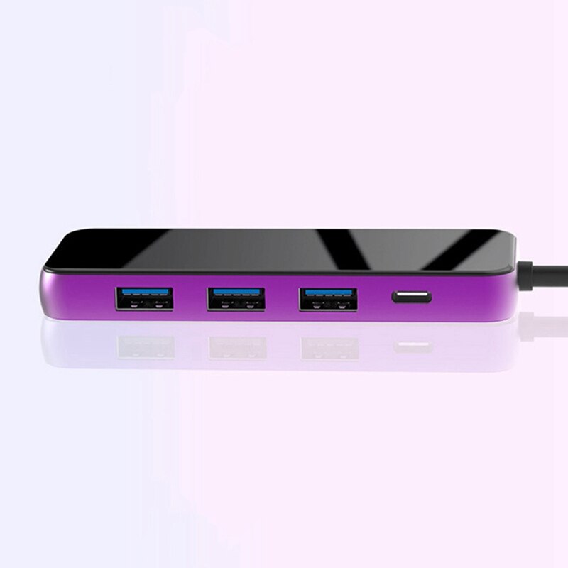 5-In-1 Hub Gigabit Lan USB3.0/RJ45/Pd Type-C Multifunctionele Docking Station