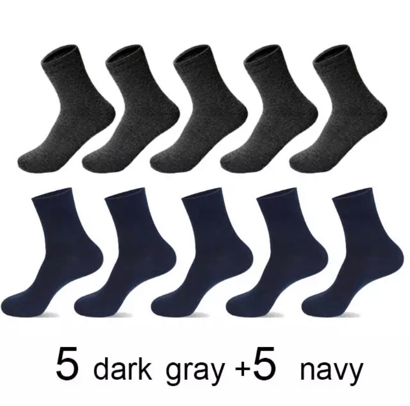 10 paar/männer Socken Polyester Baumwolle Mittelrohr Socken Sommer Dünne Einfarbig Atmungsaktive Geschäft herren Socken männer: Dunkelblau