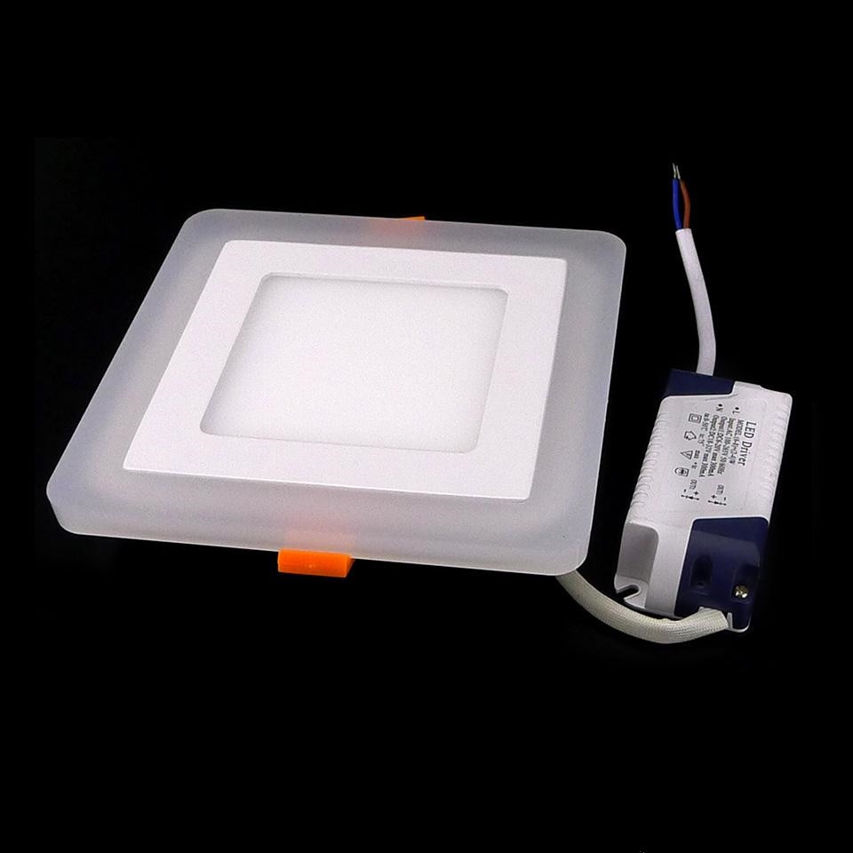 Spot lumineux LED circulaire ou carré encastrable pour le plafond, éclairage d'intérieur, 6/9/16/24W, ac 110/panneau lumineux à LED à deux couleurs V, 220V
