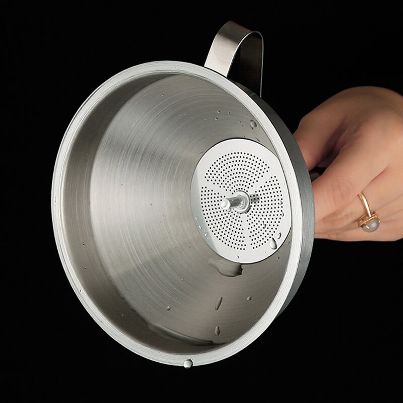 Rvs Trechter Grote Keuken Trechter Metalen Kok Olie Trechter Met Afneembare Zeef Filter Voor Vloeibare Olie Keuken Gadgets