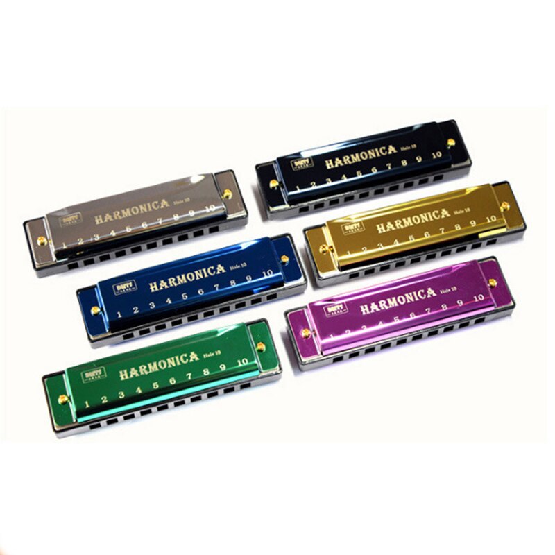10 Holes Key of C Blues Harmonica Musical Instrument Educational Beginner Teaching Playing Copper Core Resin Harmonica