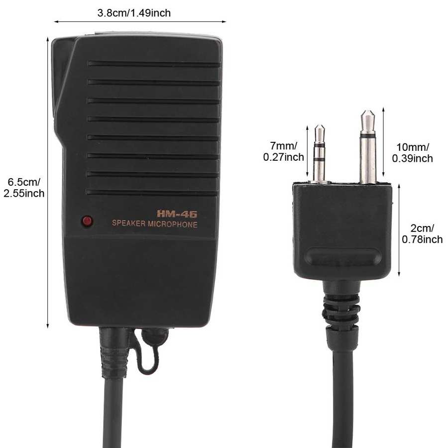 HM-46 Handheld Speaker Micphone for ICOM IC-V8 V82 V85 IC-T2H T8A 2AT E90 W32A Radios