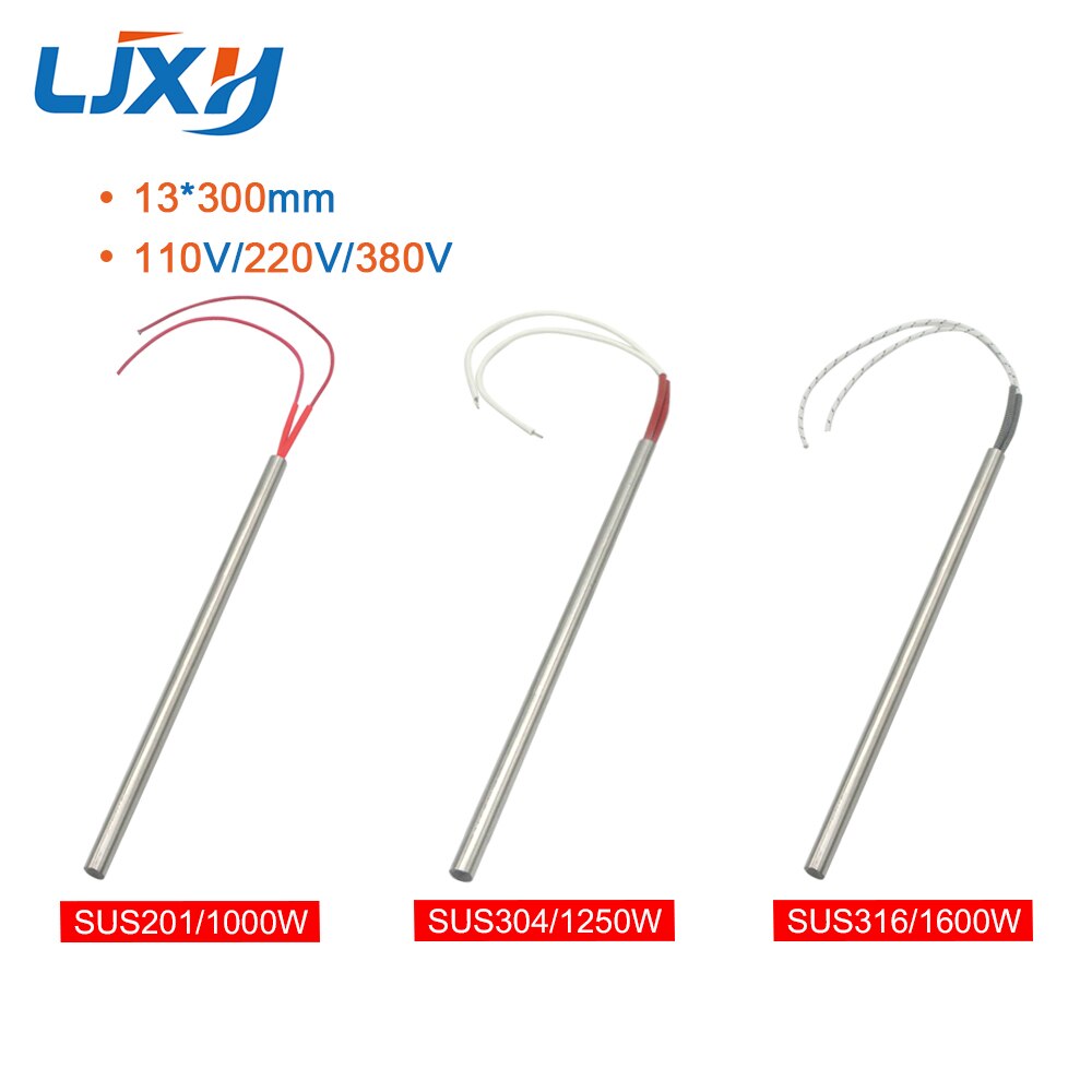 LJXH Einzigen Kopf Heizung Rohr Patrone Heizung 13mm/0,512 &quot;Länge 300mm AC110V/220 V/ 380V 1000 W/1250 W/1600 W