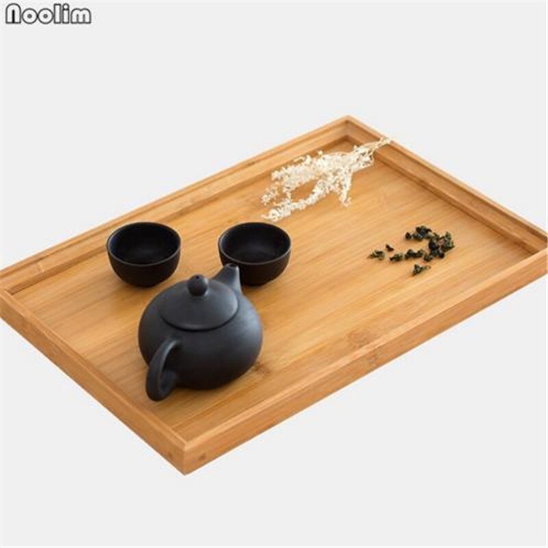 1PC Eco-Friendly Bamboo Tea Tray Chinese Style Snack Kungfu Tea Board Storage Container Home Hotel Use