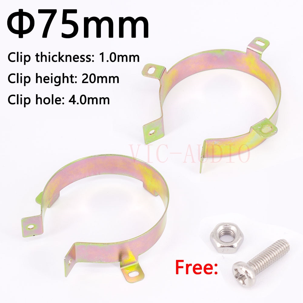 5Pcs Duurzaam Condensator Bracket Klem Houder Clap 30Mm 35Mm 40Mm 50Mm 65Mm 75Mm 90Mm Montage Clip Oppervlak Plating Zink Versterker: GRIJS