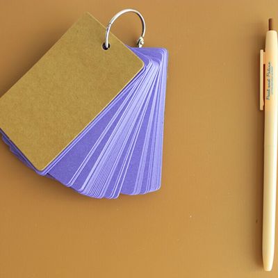 Candy Color Buckle Binder Notes Portable Flash Cards Memo Pads Cute Stationery DIY Blank Card: Purple 