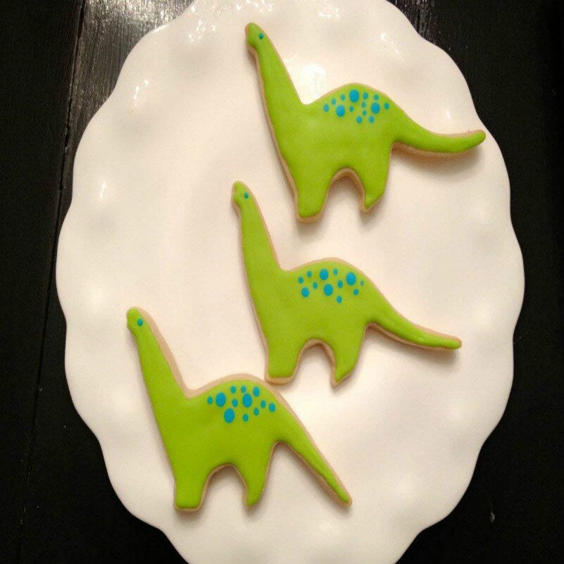 Keniao dinosaurus koekjesvorm brontosaurus voor kinderen koekje / fondant / gebak / broodvorm  - 9.7 x 12 cm -  roestvrij staal