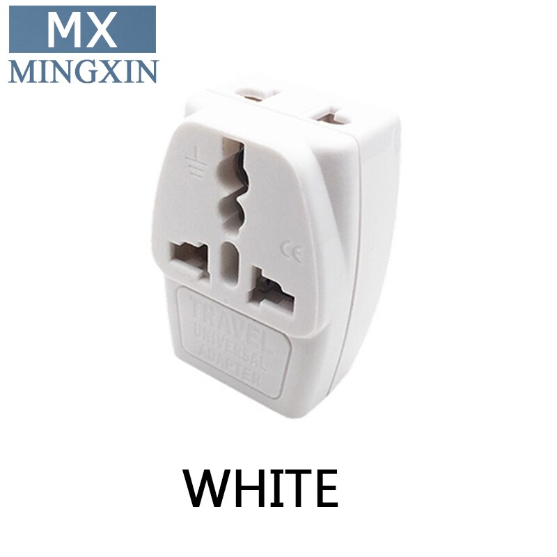 2PCS-EU AU UK Swiss to US Japan Canada Philippines Thailand Taiwan Grounding US 2-in-1 Power Plug Adapter: white-2PCS