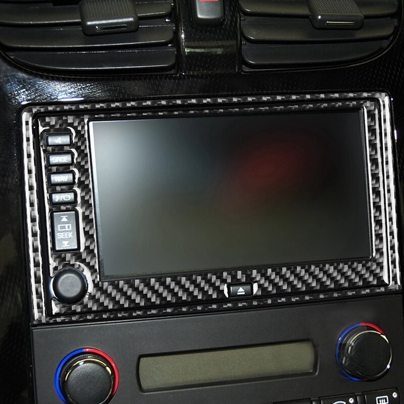 for Chevrolet Corvette C6 05-07 Carbon Fiber Stickers Center Console Radio Navigation Display Interiors Car Accessories