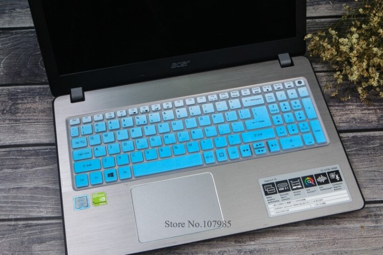 15 pouces clavier couverture de clavier En Silicone Protecteur pour Acer Aspire e15 e 15 E5-573g 532 522 V3-574 F5-572 TMP257 E5-573 E5 573G: Gradualblue