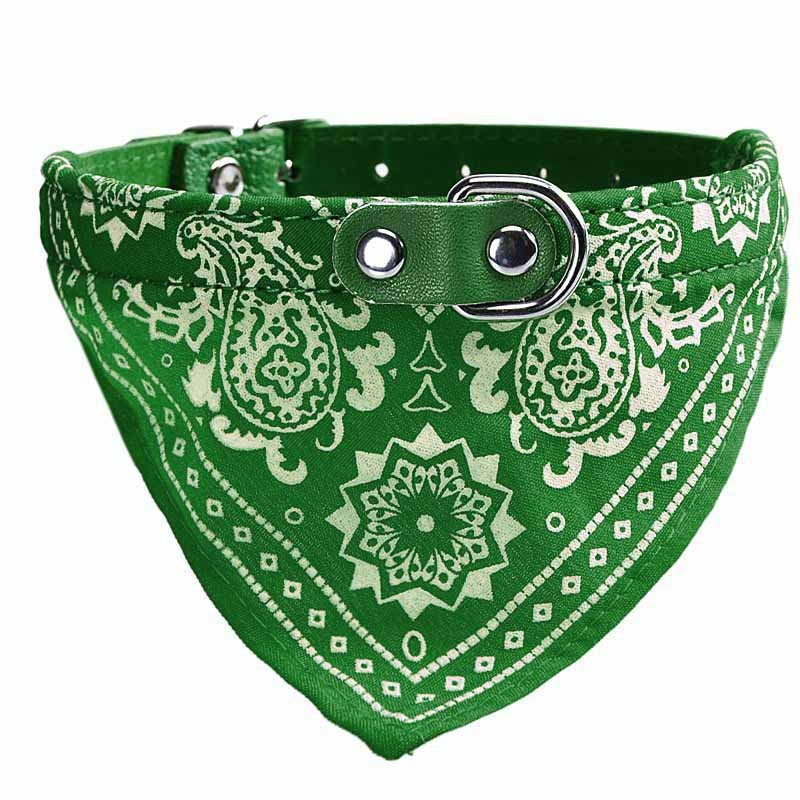 Adjustable Pet Dog Neck Scarf Cotton Dressing Puppy Cat Bandana PU Collar Neckerchief Pet Accessories for Small Large Dogs #T