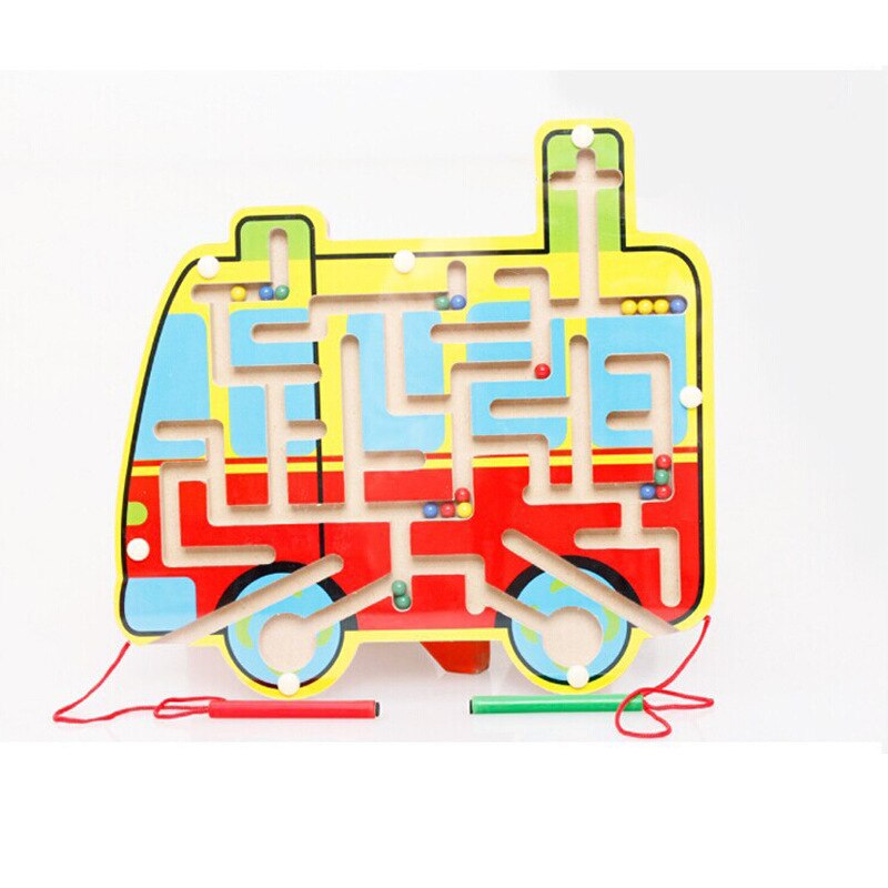 Magnetische labyrinth eltern-kind baby magnetische kinder puzzle 3-4-6 jahre alt mädchen junge intelligenz stift stift spielzeug: bus