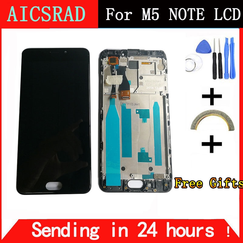 Nueva pantalla LCD de + piezas de repuesto de cristal de pantalla táctil digitalizador para Meizu M5 Note 5,5 pulgadas con marco 1920*1080