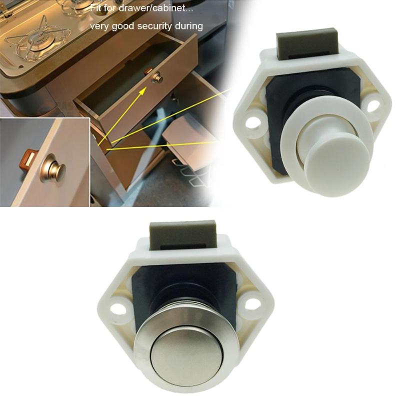 Camper Car Push Lock Button Lock Caravan Boat Motor Home Cabinet Drawer Latch Button Locks for closet doors Furniture Hardware
