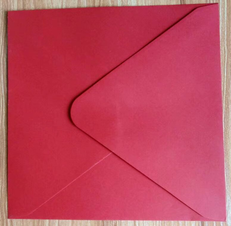 Enveloppes rectangulaires avec fenêtre, 13.5x19.5cm 16x16cm, blanc ivoire, rouge Kraft, bleu, enveloppes carrées, 4 invitations, , 50x cm: red square16x16cm