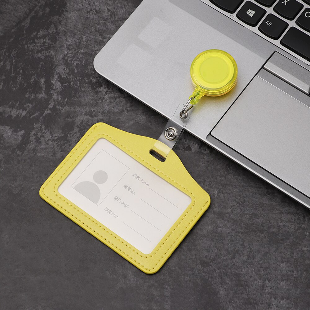 1PC wizytowniki do pracy ze stopu aluminium wizytowniki do pracy plakietka identyfikacyjna uchwyt smyczy Hot Vertical Metal ID pokrowiec biznesowy: Type2-yellow