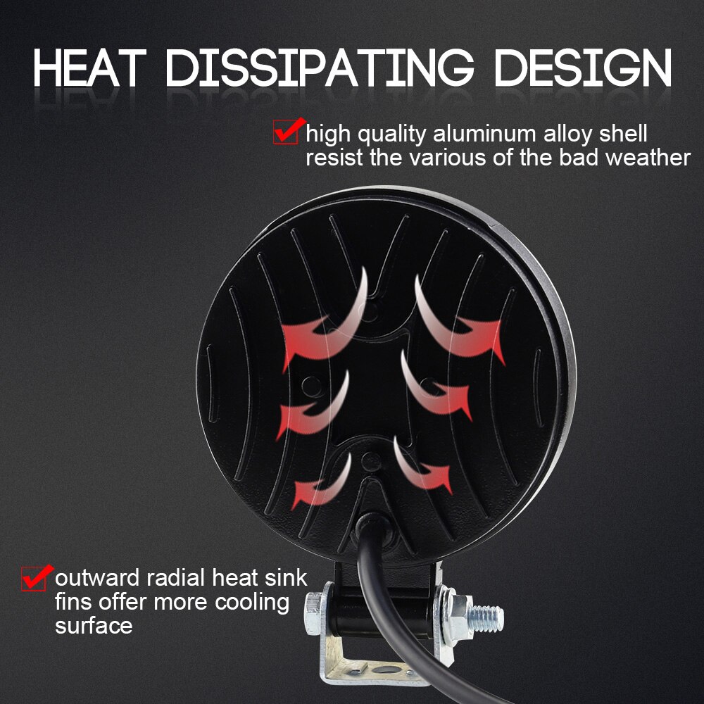 Truck Working lights Round 42W Waterproof IP68 Off-road Replacement Car Work Spot Flood