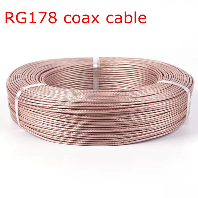 RG-178 RG178 Coaxial Cable Wire Shield Silver Platied Antenna 50Ohm Low Loss for Crimp Connector Fast