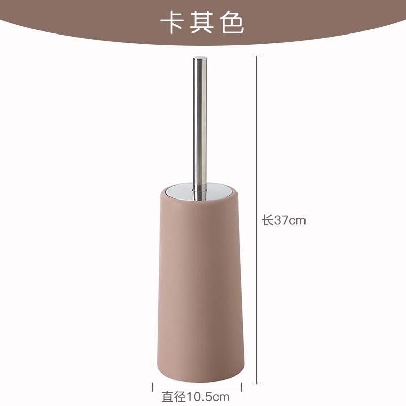 T301 rustfrit stål bærbar toiletbørste holdbar type plast toiletbørsteholdere badeværelse tilbehørssæt: Khaki