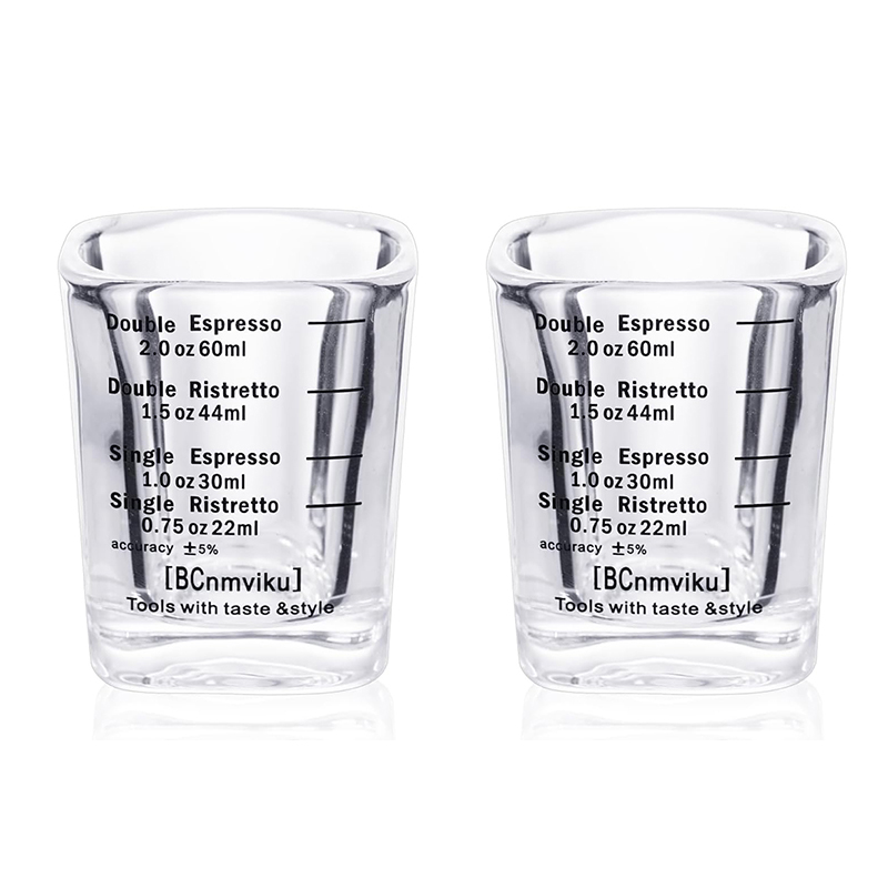 LMETJMA-vasos de chupito de 60ML, taza medidora, vaso de café expreso, vaso pesado líquido, copa de vino, taza cuadrada para Baristas, 2oz JT528: Verde claro