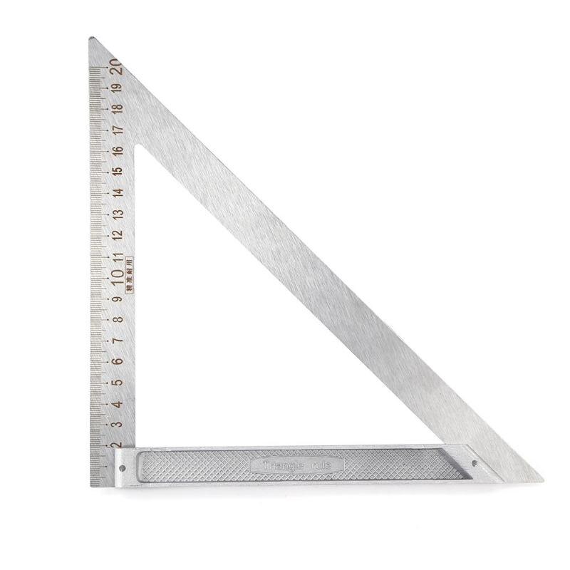Multi-function 90 Degree Right Angle Stainless Steel Triangle Ruler Woodworking Measurement Drawing Tools: 20 cm