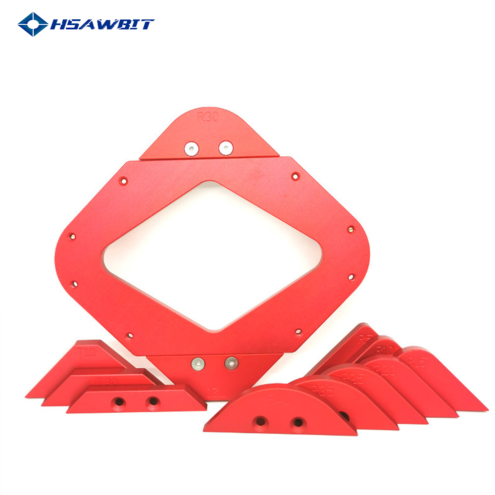 Woodworking Fillet Gauge Aluminium Alloy Bevel Gauge Angle Ruler Contour Gauge Arc Radius Quick-Jig Round Corner Template