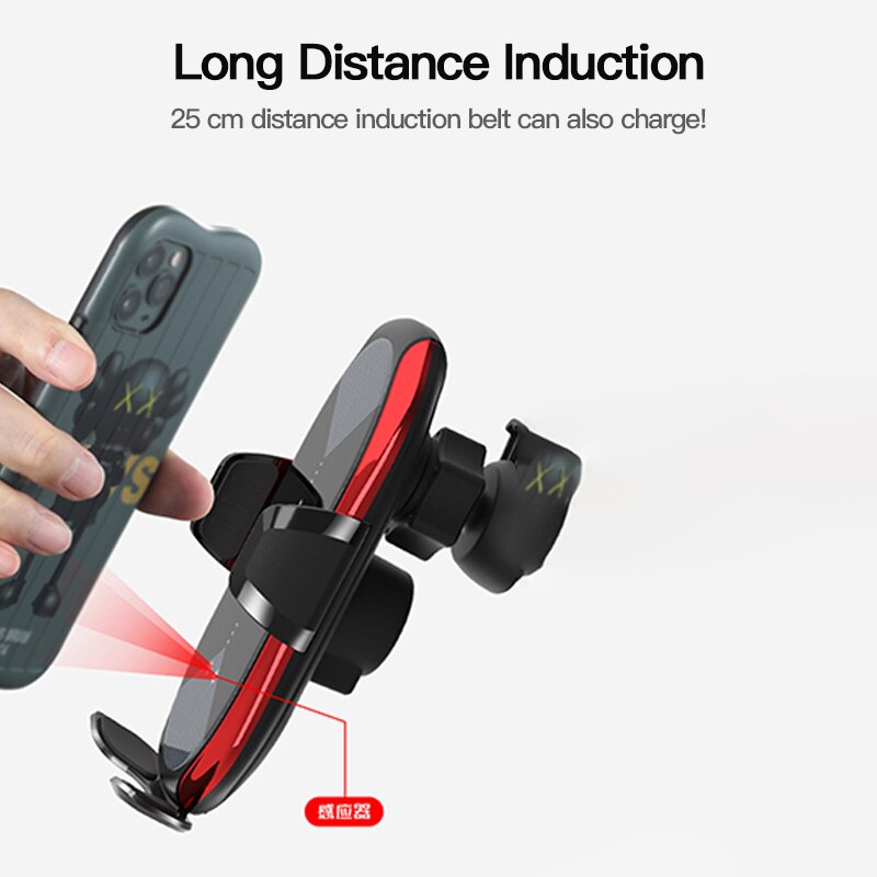 T6 Car Phone Holder Smart Phone Bracket Induction Wireless Charger Mobile Phone Stand 10W Fast Charge With Magnetic Head