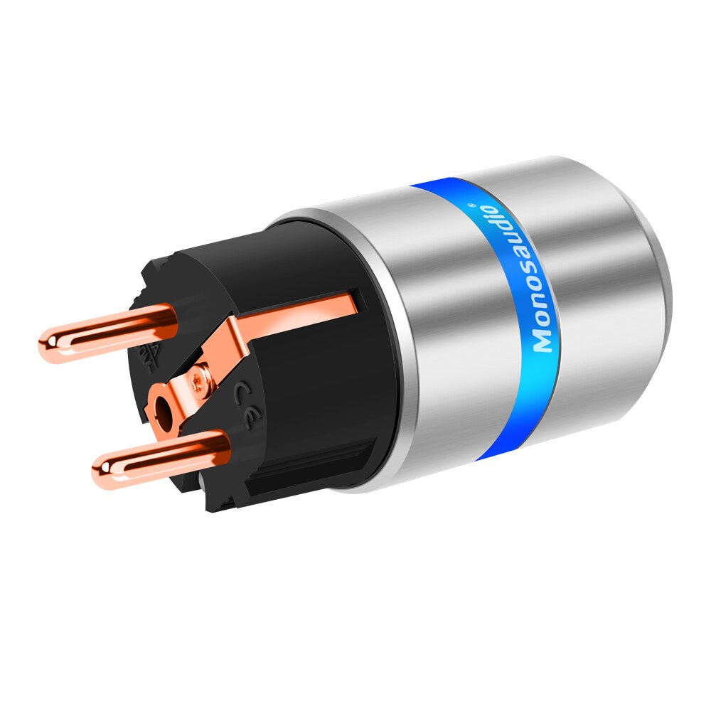 E106/F106 Pure Copper EU Plug Type Schuko Power Plug 99.998% Pure Copper Schuko Power Connector HI FI Power Cable