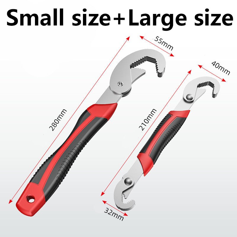 Universal Wrench Tool Set Open Mouth Universal Opening Wrench Single Multi-Function Fast Automatic Adjustable Activity Wrench: Small and Large