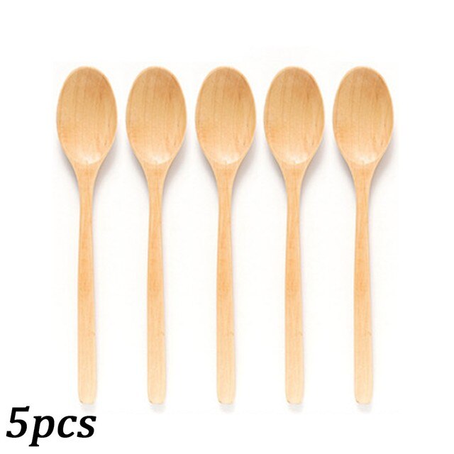 Wooden Long Handle Tableware Korean Kitchen Utensil Soup Spoon Mixing Spoons Teaspoons Cooking Utensils Portable Tableware: B