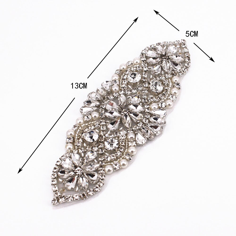 Queendream Applique Ricami Con Strass Cristallo E Perle - Lungo 45,7 Cm - Colore Viola Chiaro