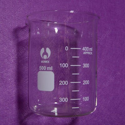 500mL Glass Beaker,Low Form,Lab Beaker with Spout Mouth,Lab Glassware