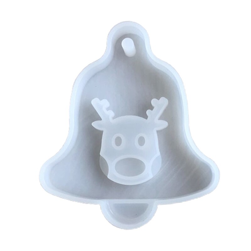 Christmas Tree Bell Elk Pendant Silicone Mould - Crystal Epoxy Resin Casting Form: Black