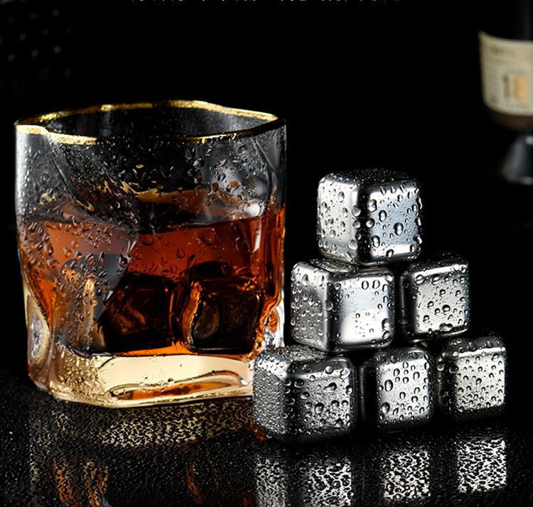 Stainless Steel Ice Cube Metal Block Iced Ice Cube Food Grade Beer Ice Hockey Whisky Stone Quick-Frozen beer cooler