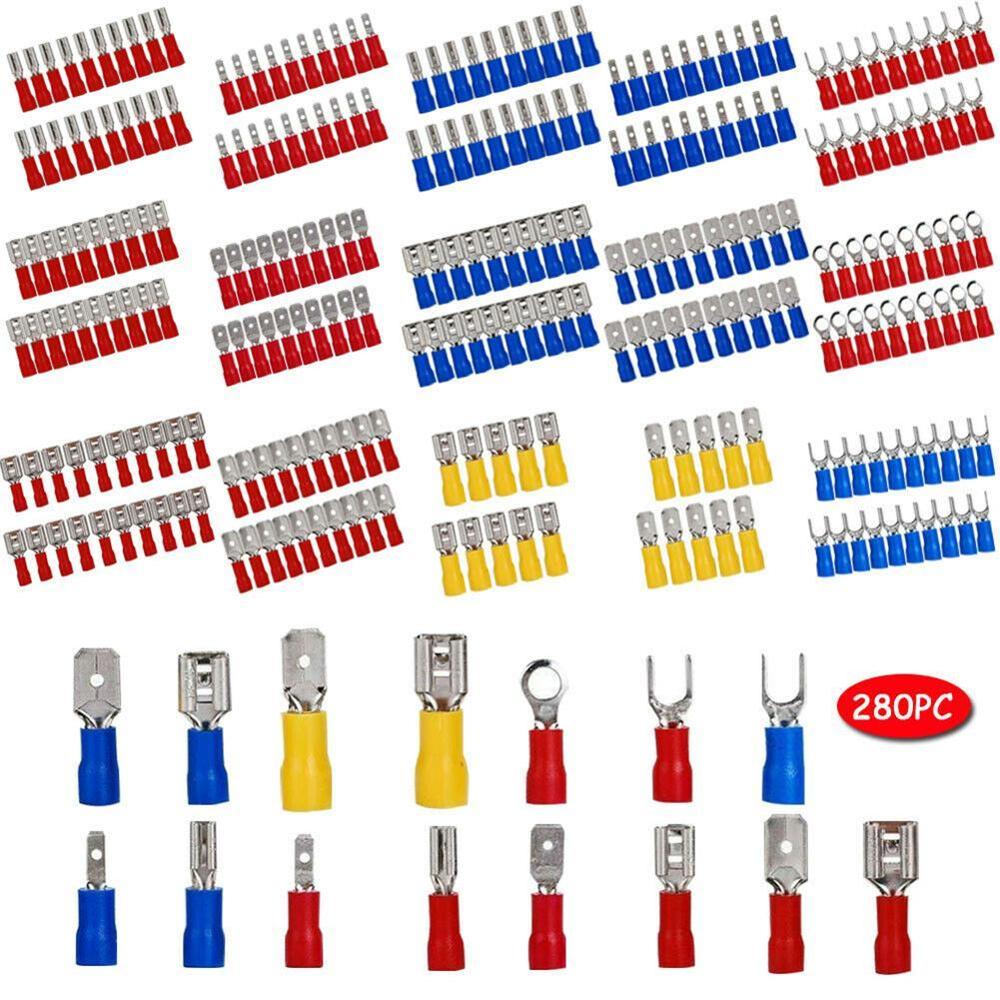 280pcs Boxed Combined Terminal Set Rubber Cold Pressed Terminal Combined Cold Box Wire Set Block Pressed: Default Title