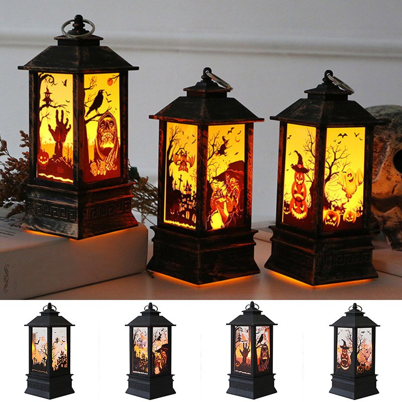 Halloween led natlys lanterne festival dekoration simulation brand lampe fest hjem rekvisitter halloween dekorativ lampe