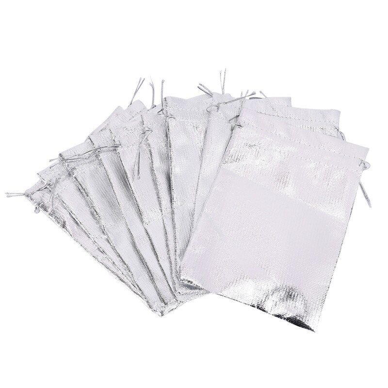 Sacs en Organza avec motif de cordon de serrage pour mariage, pochettes pour bonbons et bijoux, 7x9/9x12/13x18 CM, 10 pièces