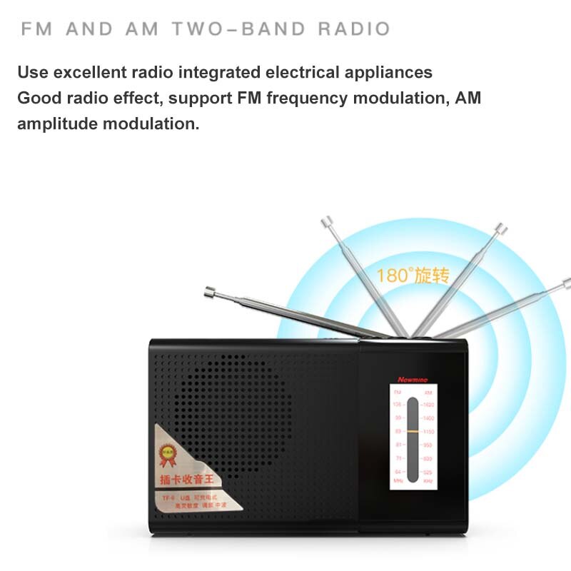 Mini FM AM Radio Ricevitore Portatile di Musica Payer con 3.5mm Per Cuffie Martinetti Supporto della Carta di TF U Disco di Gioco