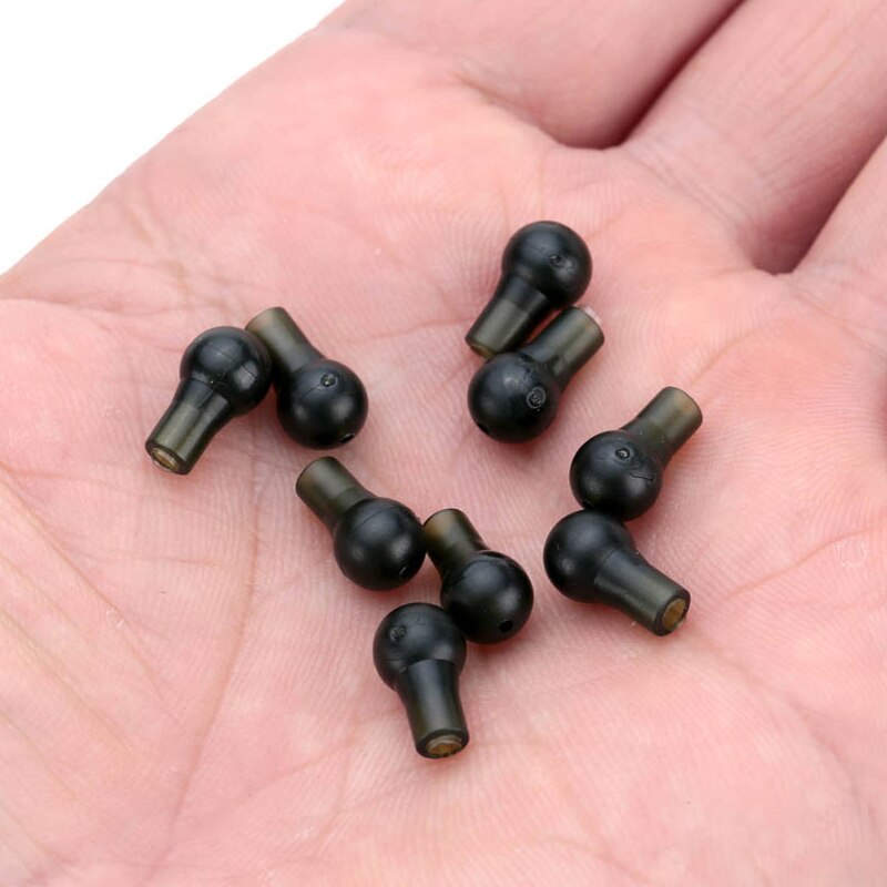Mosodo 50pcs Round Head Buffer Beads Anti-tangle Sleeves Tail Rubber Tube Terminal Rigs Fishing Accessories Carp Fishing Tackle
