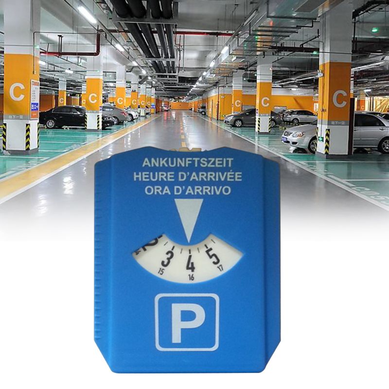 Car Parking Disc Timer Clock Time Display Blue Plastic Parking Time Tools Portable Car Parking Timer Clock