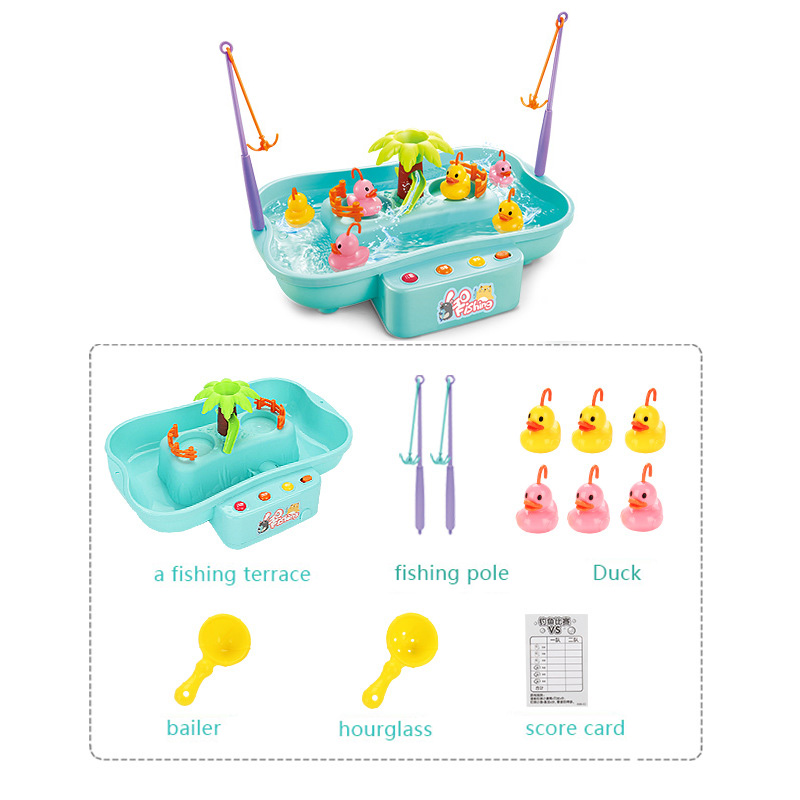 Kinderen Water Speelgoed Elektrische Roterende Muziek Multifunctionele Hydrodynamische Cyclus Hengel Hengel Speelgoed