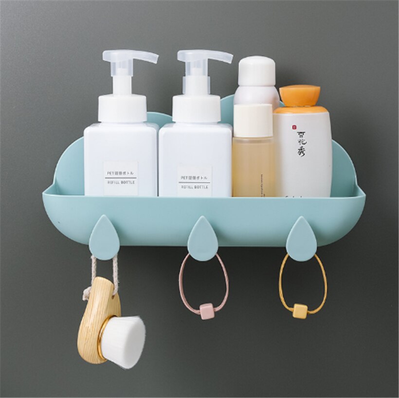 Trois crochets muraux en forme de nuage, DIY, cintre en plastique, crochets adhésifs pour suspendre des vêtements, porte-serviettes, décoration murale: Bleu