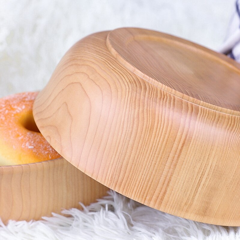 Wooden Bowl Soup Bowl Salad Bowl Instant Noodle Bowl Rice Bowl Snack Bowl Household Thick-Bottomed Bowl