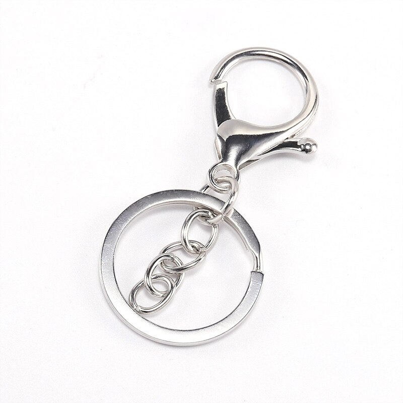 Popular 1PC Classic Key Chain Lobster Clasp Key Ring Key Hook: B Rhodium