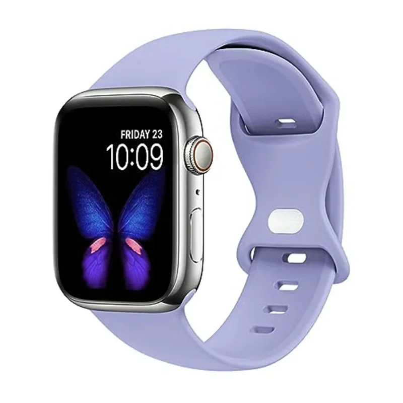 Sportarmband för apple watch-band 44mm 45mm 41mm ultra 2 49mm 40 38/42mm 46mm silikonarmband iwatch-serien 10 7 9 8 6 5 4 3 se: Ljusrosa vit / 16mm