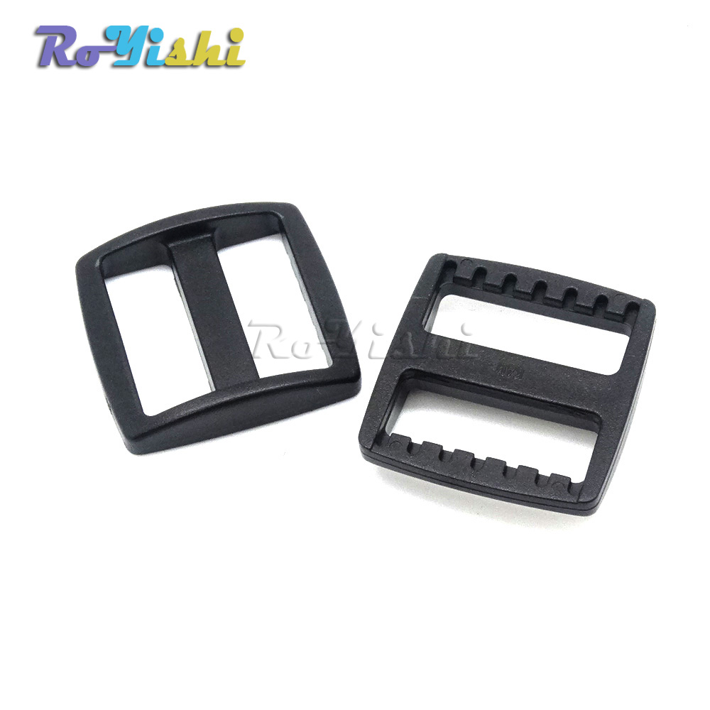 20pcs/pack 1" Black Plastic Slider Tri Glide Adjustable Buckles Webbing Size 25mm