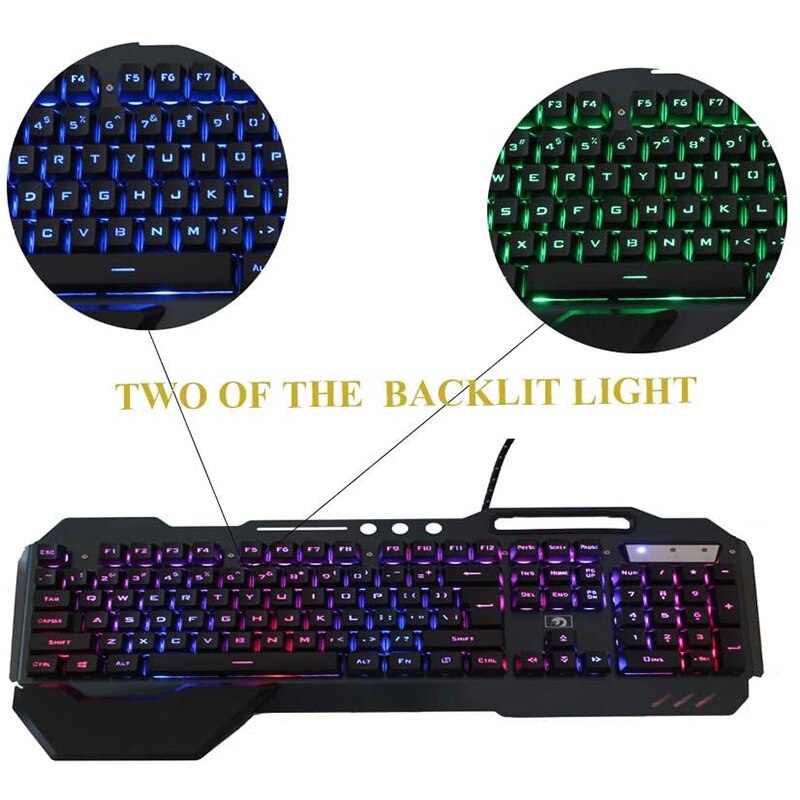Mechanical RGB Keyboard and Mouse Combo, Adjustable Breathing Lamp Wired Gaming Keyboard Wrist Rest Keyboard