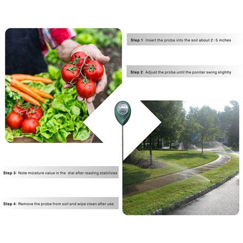 Bodem Tester Vocht Sensor Meter, Hygrometer Vocht Sensor Voor Tuin, Boerderij, Gazon Planten Indoor Outdoor 2 Pack