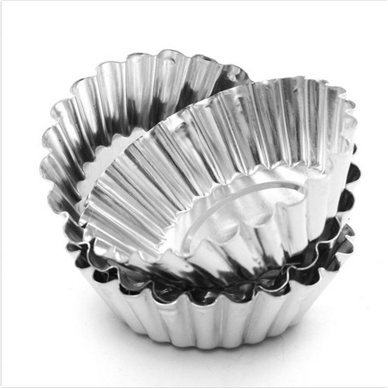 10 stuks eiertaart aluminium cupcake cake koekjesvorm puddingvorm bakvorm verdikte eiertaartvorm m-b05: 10 stuks l