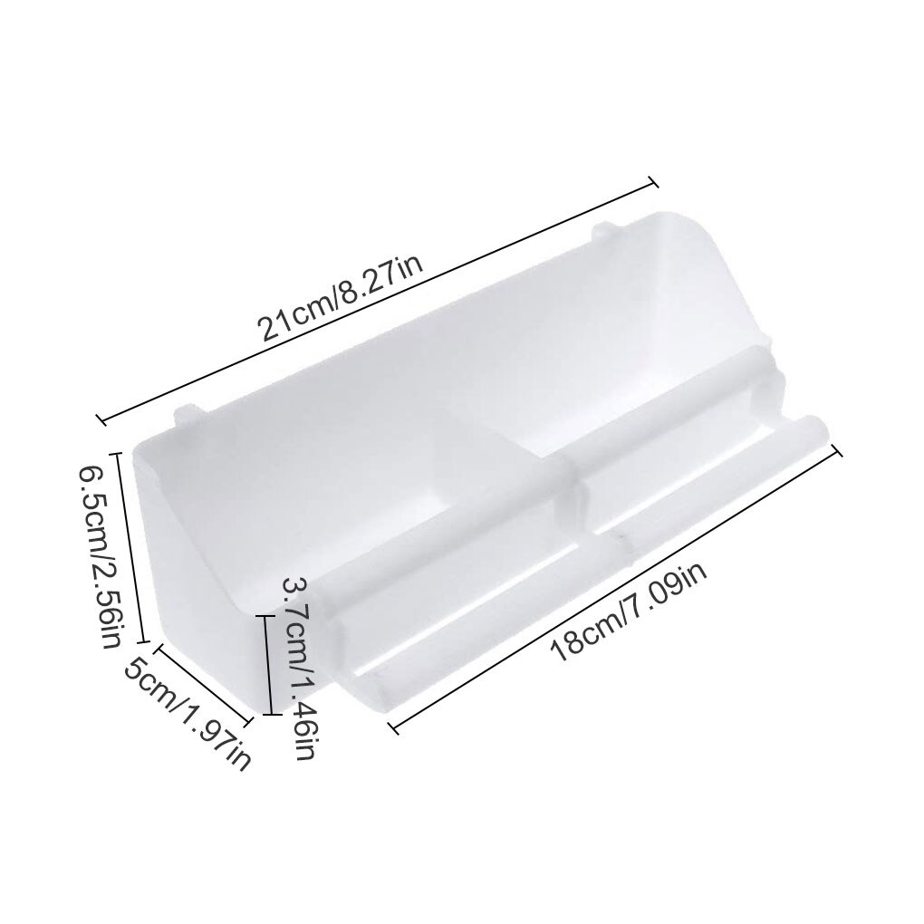 2Pcs Vogel Hängen Feeder mit Barsch Kunststoff Weiß Käfig Vogelfutter Box Feed Tasse Container